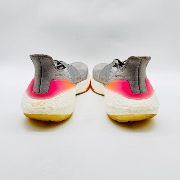 Adidas UltraBoost 21 Womens 8 Gray White Knit Sneakers Running Shoes Trainer - Picture 5 of 10